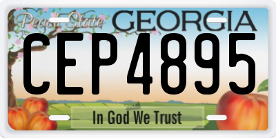 GA license plate CEP4895