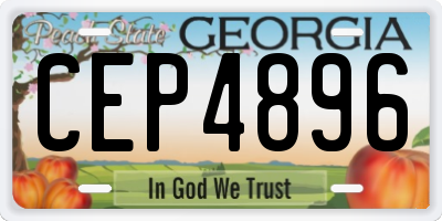 GA license plate CEP4896