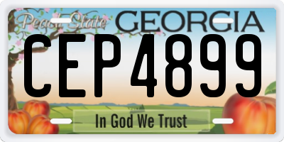 GA license plate CEP4899