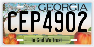 GA license plate CEP4902