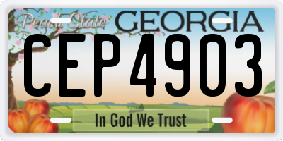 GA license plate CEP4903