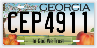GA license plate CEP4911