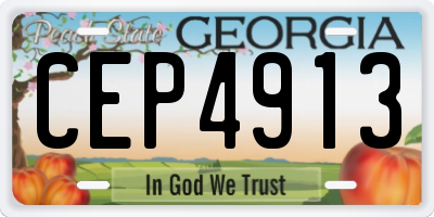 GA license plate CEP4913