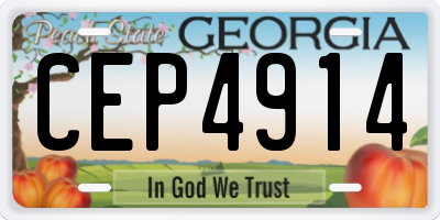 GA license plate CEP4914