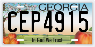 GA license plate CEP4915