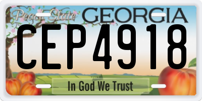 GA license plate CEP4918