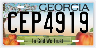 GA license plate CEP4919