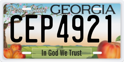 GA license plate CEP4921