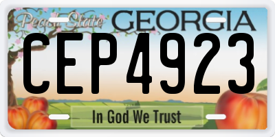 GA license plate CEP4923