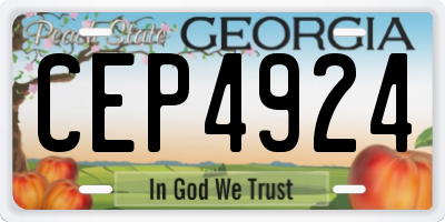 GA license plate CEP4924