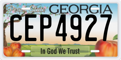 GA license plate CEP4927