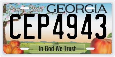 GA license plate CEP4943