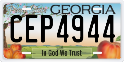 GA license plate CEP4944
