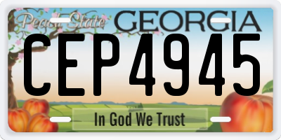 GA license plate CEP4945