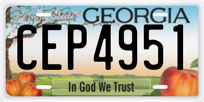 GA license plate CEP4951