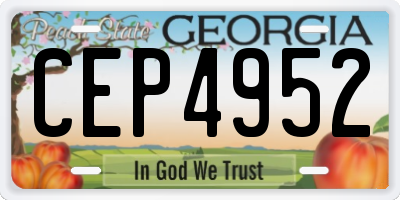 GA license plate CEP4952