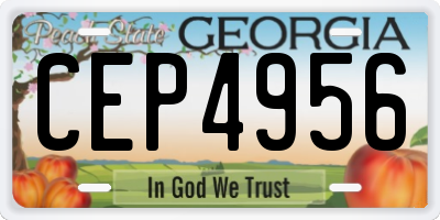GA license plate CEP4956