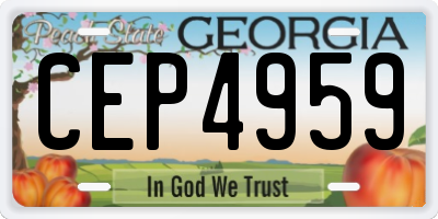 GA license plate CEP4959
