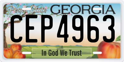 GA license plate CEP4963