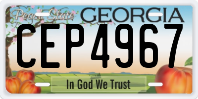 GA license plate CEP4967
