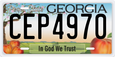 GA license plate CEP4970