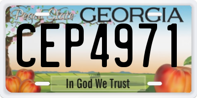 GA license plate CEP4971