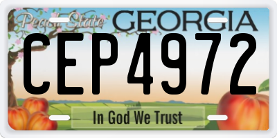 GA license plate CEP4972