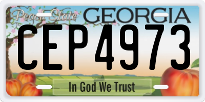GA license plate CEP4973