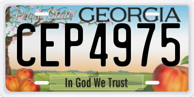 GA license plate CEP4975