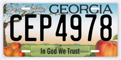 GA license plate CEP4978