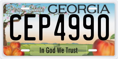 GA license plate CEP4990