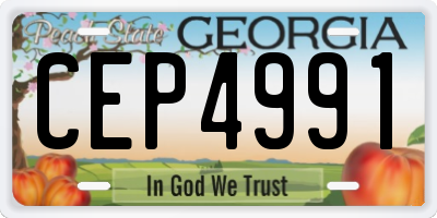 GA license plate CEP4991