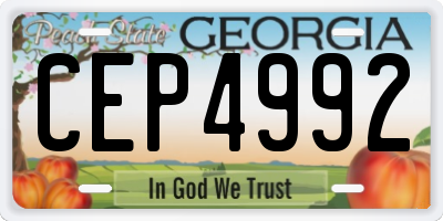 GA license plate CEP4992