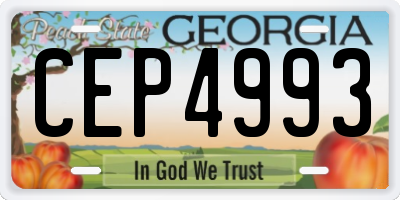 GA license plate CEP4993
