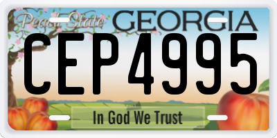GA license plate CEP4995