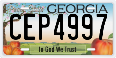 GA license plate CEP4997