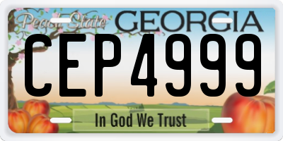 GA license plate CEP4999