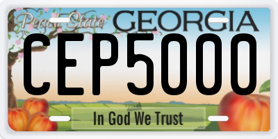 GA license plate CEP5000