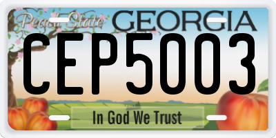 GA license plate CEP5003