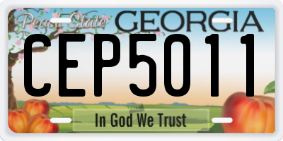 GA license plate CEP5011