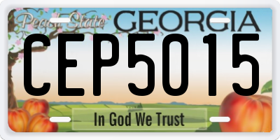 GA license plate CEP5015