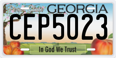GA license plate CEP5023