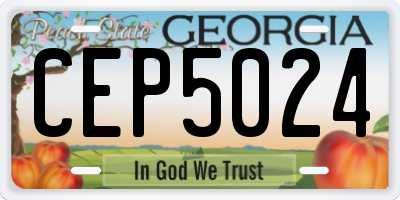 GA license plate CEP5024