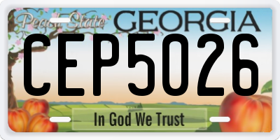 GA license plate CEP5026