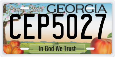 GA license plate CEP5027