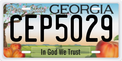 GA license plate CEP5029