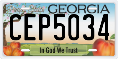 GA license plate CEP5034