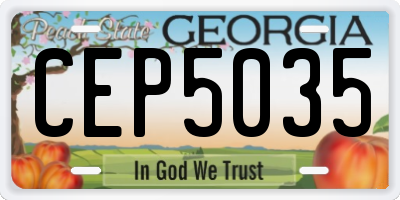 GA license plate CEP5035