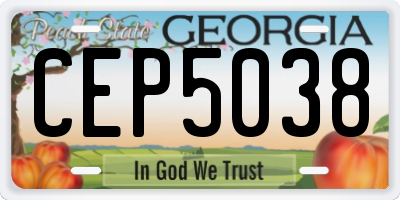 GA license plate CEP5038