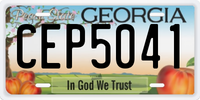 GA license plate CEP5041